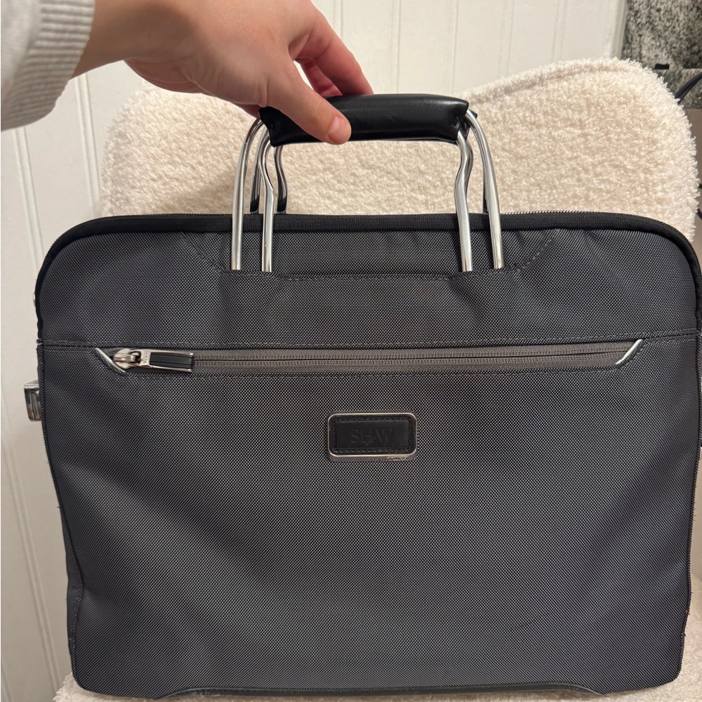 TUMI Arrive Hamilton Slim Briefcase Bag Gray Pewter